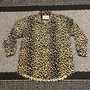 Animal Print Velvet Button Down Cheetah T.P. Saddle Blanket & Trading Co. Sz M
